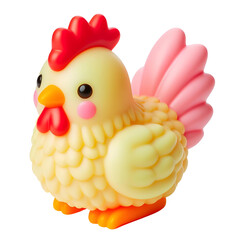 Plastic toy figure Hen isolated on transparent background