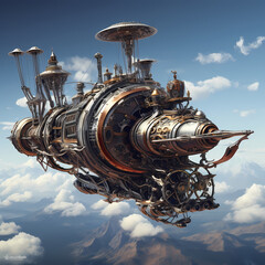 Steampunk-inspired flying machines 