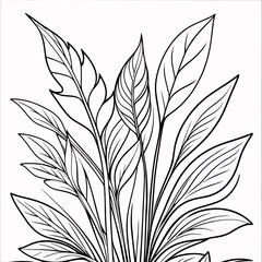 Small Tree Plant coloring outline page illustration for children and adults