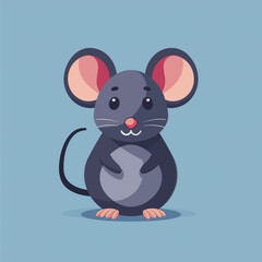 Obraz na płótnie Canvas Beautiful mouse in flat vector design
