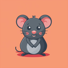 Obraz premium Beautiful mouse in flat vector design