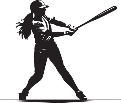 recommend clip art: Softball Girl Vector Illustration Silhouette