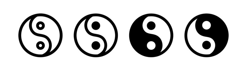 Balance Emblem Line Icon. Harmony Symbol icon in black and white color. - obrazy, fototapety, plakaty