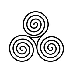 Triskele Symbol. The Triskelion Vector Illustration.  Ancient Irish Celtic symbol.