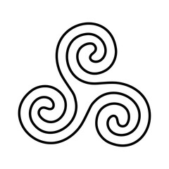Triskele Symbol. The Triskelion Vector Illustration. Ancient Irish Celtic symbol.
