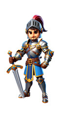 3D cartoon knight. Isolated knight. Medieval warrior