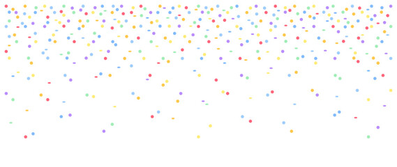 Background with colored round confetti. Vector illustration for cover, banner, poster, card, web and packaging.