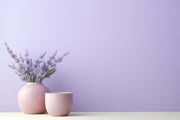 Calmly captivating empty solid color background in a muted lavender, creating a serene ambiance