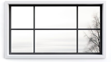 Modern house window frame isolated on white background