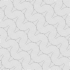 Vector seamless texture. Modern geometric background. Grid with wavy lines.