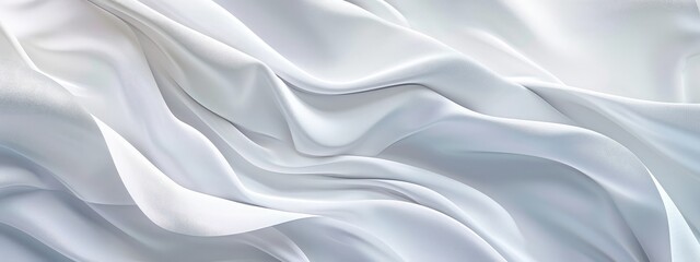 Abstract white fabric background with few waves, tight texture, going in the same direction.