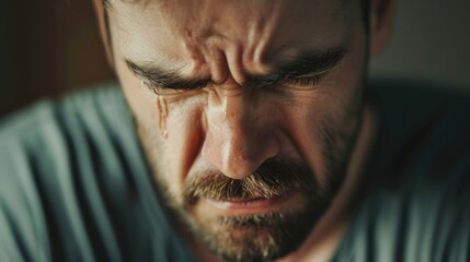 Fototapeta premium a man crying