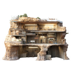 Underground house isolated on transparent background