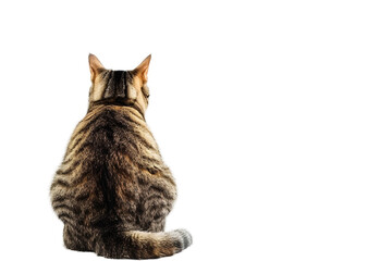 A back of cat on transparent background