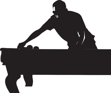 recommend clip art: Vector illustration silhouette of the people playing in the billiards