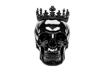 Crowned Black Skull on transparent background