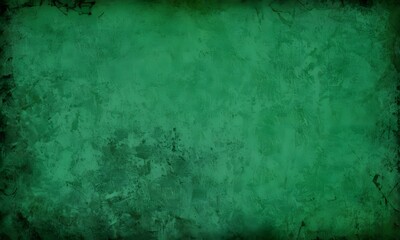 Green color wall background with dark cracks