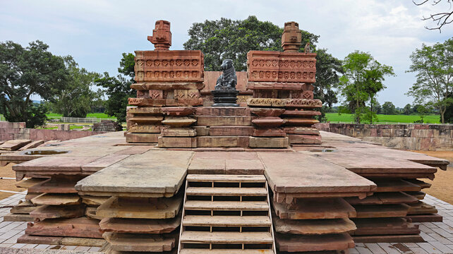 View of Nandi Mandapam in Front of Kakatiya Rudreshwara Temple, Palampet, Warangal, Telangana, India.