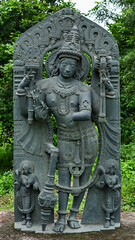 Sculpture of Dwarapala inside the Campus of Kota Gullu or Ganapeshwaralayam, Ghanpur, Warangal, Telangana, India...