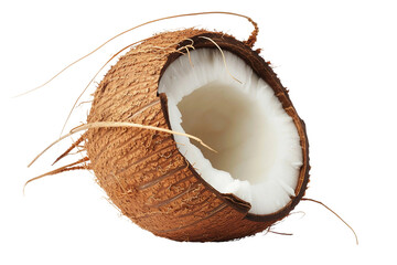 Single Coconut on transparent background