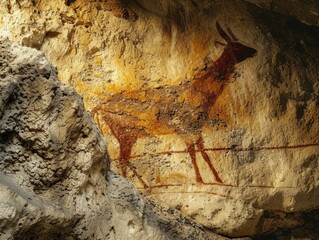 Prehistoric Cave Art Scene