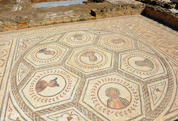House of the Planetarium, Domus of Planetarium. Roman mosaics from the city of Italica, Santiponce, Seville, Spain. Roman cities of Hispania.