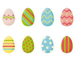 A set of Easter eggs. Colorful eggs for the bright Easter holiday