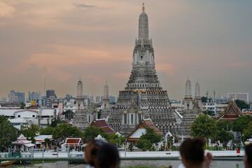 Twilight beautiful Wat Arun temple Bangkok Thailand