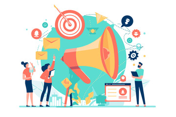 Fototapeta na wymiar Strategic Marketing Campaign, Engaging Customer Interaction, Creative Content Distribution, Business Team Analyzing Consumer Behavior Patterns.