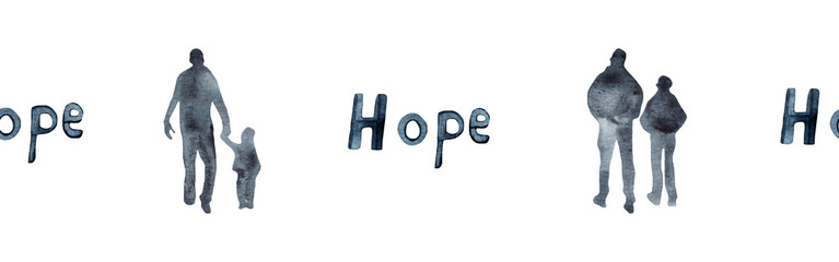 Watercolor hand drawn illustration thanksgiving to the Lord, Christian border.Christian. Decorative border for the background of Christian publications, the design of banners, cards, sites