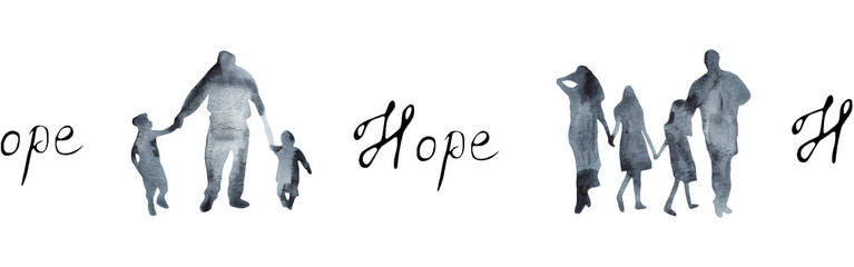 Watercolor hand drawn illustration thanksgiving to the Lord, Christian border.Christian. Decorative border for the background of Christian publications, the design of banners, cards, sites