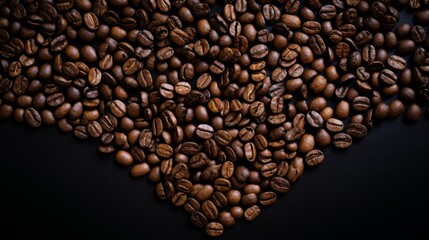 Beaned Passion: A Whimsical Heart Sculpted From Coffee Beans. Generative AI.