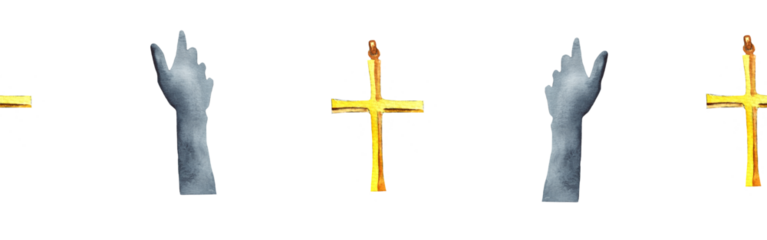 Watercolor hand drawn illustration thanksgiving to the Lord,christian family border.Christian. Decorative border for the background of Christian publications, the design of banners, cards, sites