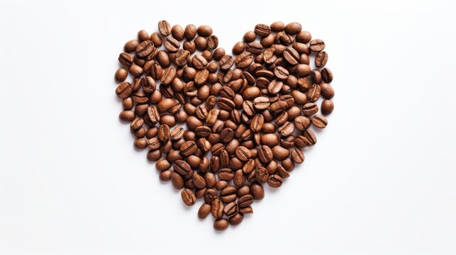 Sacred Love: A Majestic Heart Crafted From the Essence of Coffee Beans. Generative AI.