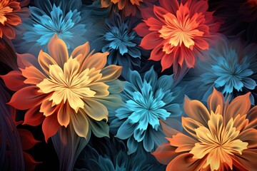 Beautiful fractal flowers background