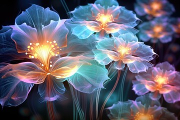 Obraz na płótnie Canvas Beautiful fractal flowers background