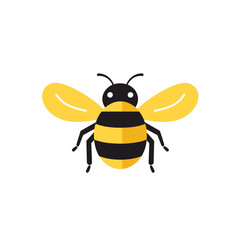 bee vector illustration isolated transparent background, cut out or cutout