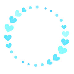 ハートの円形フレーム　素材　飾り枠　飾り罫　見出し　囲み　丸　シンプル　おしゃれ　リース　白バック　透過