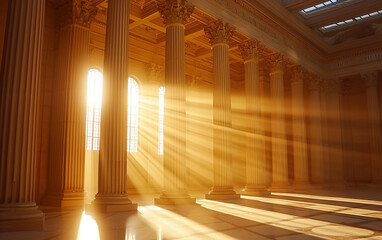 Raios de sol brilhando no tribunal Advocacia Lei O Juramento