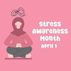 vector graphic of Stress Awareness Month ideal for Stress Awareness Month celebration.