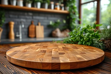 Minimalist Masterpiece: A Simple Wood Counter Radiates Kitchen Elegance