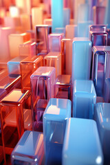Fototapeta premium Group of Colorful Cubes Sitting Together