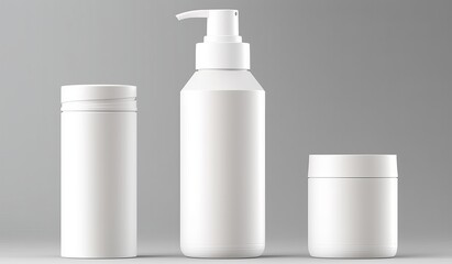 white cosmetic cream container and tube for cream, ointment, toothpaste, lotion Mock up bottle. Gel, powder, balsam. Soap pump. Containers for bulk mixtures.