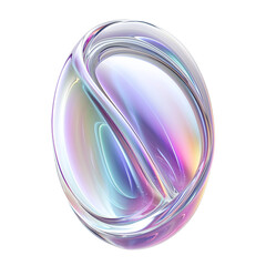 Holographic liquid metal shape isolated. Colorful holographic texture circle. Iridescent wavy melted substance.