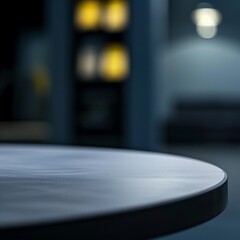 Minimalist tabletop with blurred sunset backdrop ideal for product display