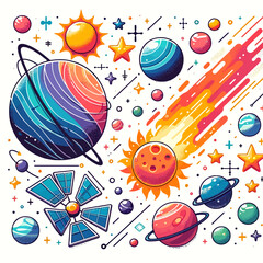 Obraz premium Vector Space Elements 