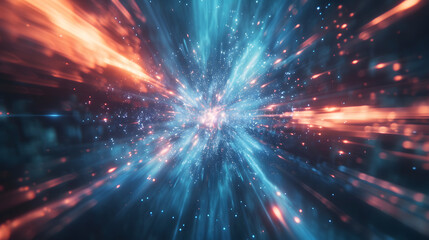 Fototapeta premium beautiful starburst background in a blue space