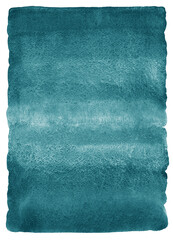 Dark turquoise, deep teal, blue-green color watercolor abstract textured background. Watercolour vertical gradient stains fill, hand drawn aquarelle text template. Artistic edge, rough paper texture