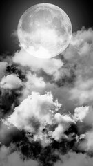 Moon Night Sky Films Light Clouds Background
