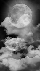 Naklejka na ściany i meble Moon Night Sky Films Light Clouds Background